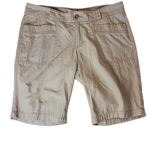 Women's Old Navy Khaki Green Flat Front Chino Bermuda Shorts Size 10